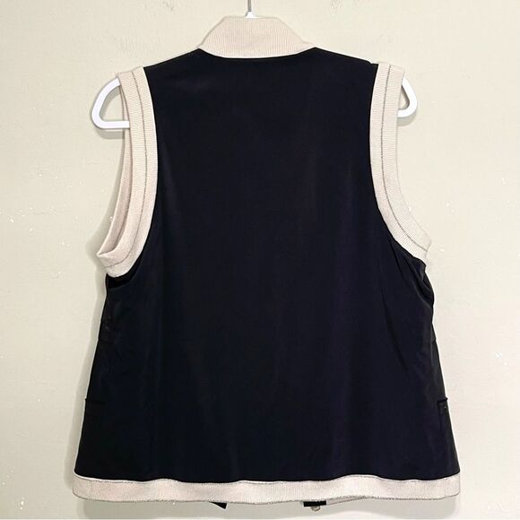 Chico’s Zenergy Reversible Roxy Rib Vest Zip Up Snap Button Athleisure Size M - Picture 7 of 16